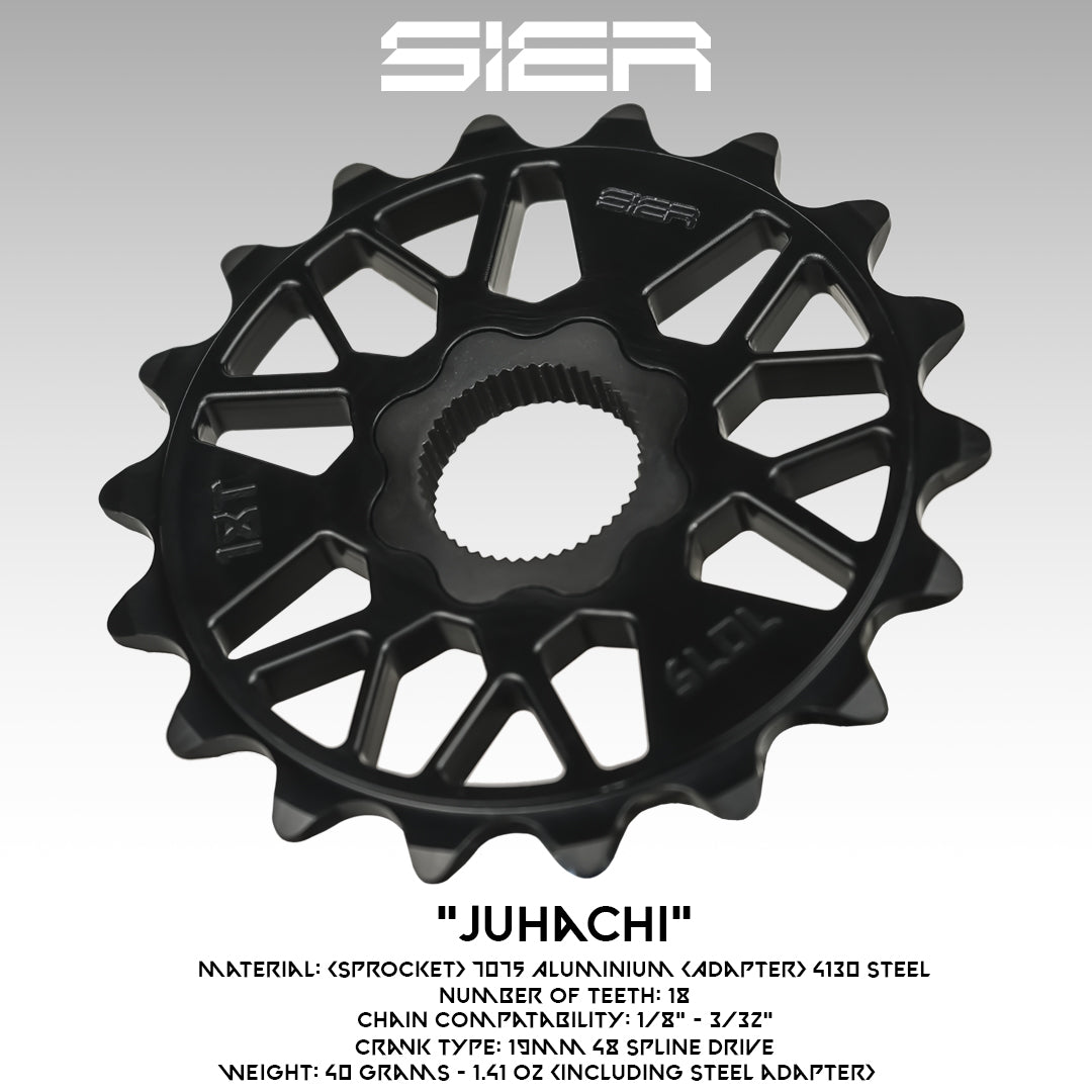 Sier Juhachi Spline Drive 19mm Kettenblatt / Sprocket 18T Black