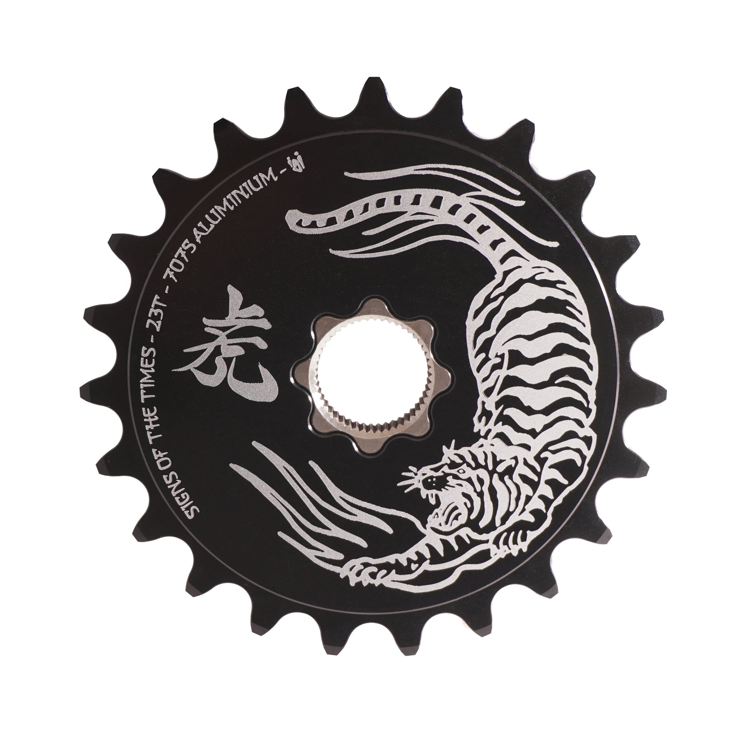 IGI Tiger (Signs Of The Times) AL/Titanium Spline Drive 19mm Kettenblatt / Sprocket Black