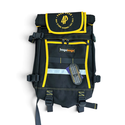 Bagaboo X Fourpegsbmx V2 Collab Small Rucksack / Backpack Black / Yellow