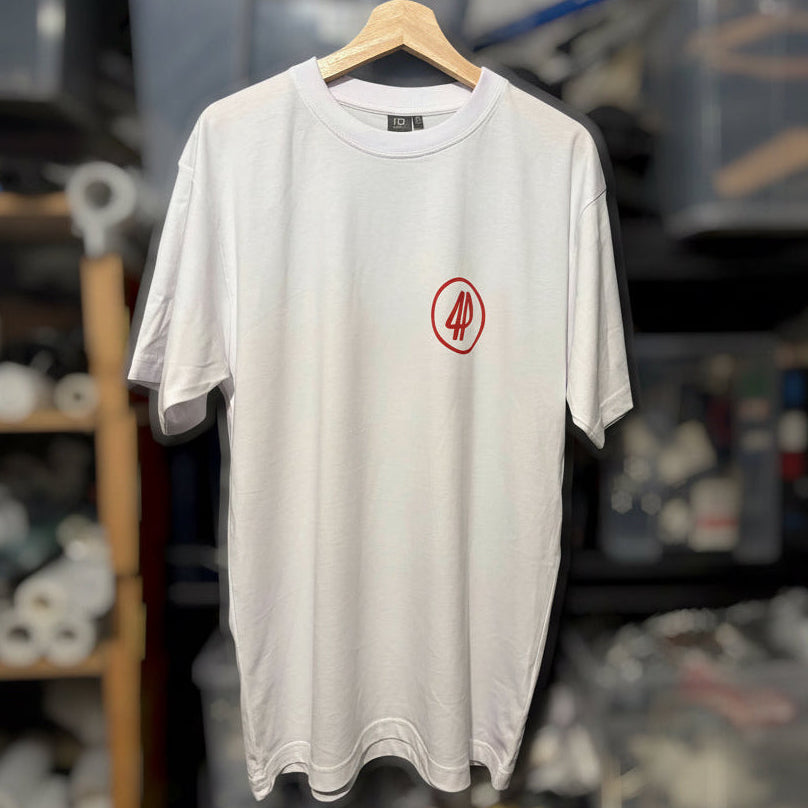 Fourpegsbmx Double Logo Graffiti T-Shirt White/Dark Red