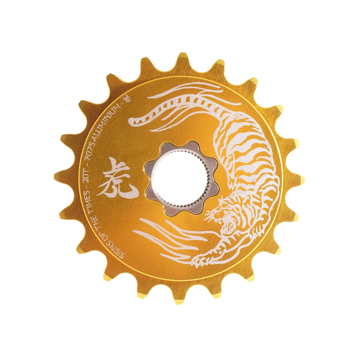 IGI Tiger (Signs Of The Times) AL/Titanium Spline Drive 19mm Kettenblatt / Sprocket Gold