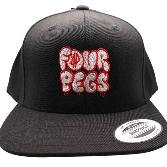 Fourpegsbmx Graffiti Snapback Kappe / Cap Black/Red/White