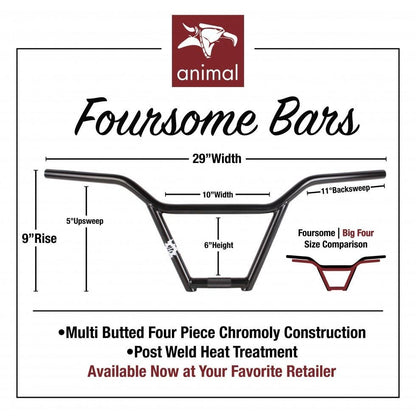 Animal Foursome Lenker / Handlebars Black