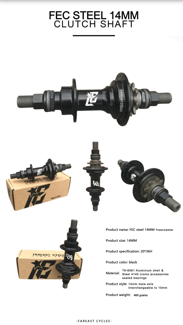 Far East Cycles Freecoaster Nabe / Hub Black 14mm