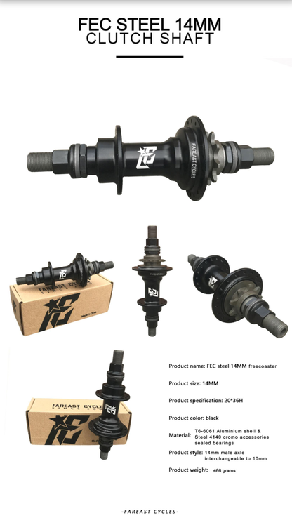 Far East Cycles Freecoaster Nabe / Hub Black 14mm